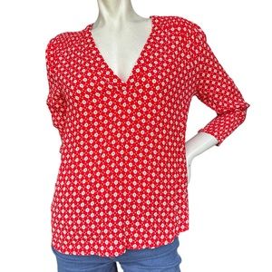 BA&SH "Cosma" 3/4 Sleeve Red & White Blouse in "Rogue" NEW US Size 8